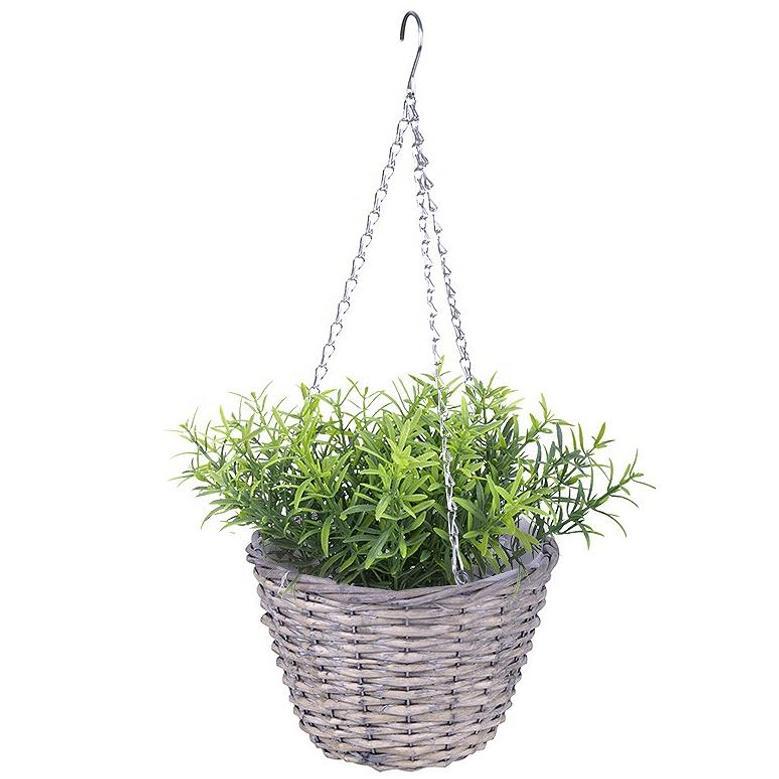 Handcrafted Willow Flower Hanging Pot for Outdoor Decor