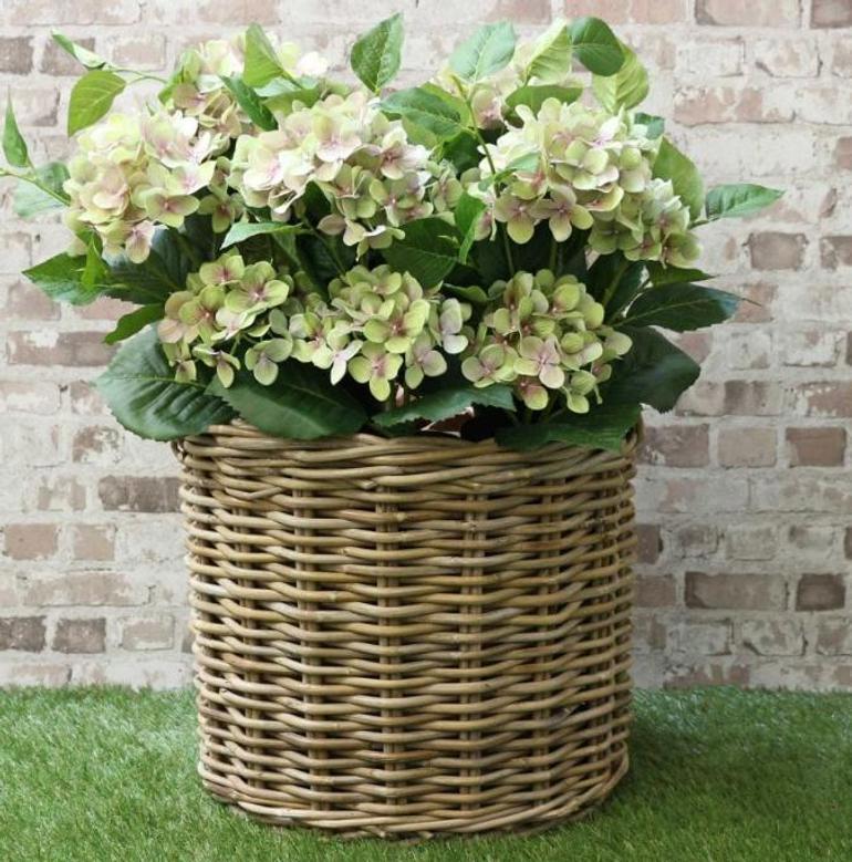 Handmade Rattan Round Wicker Log Basket for Home Decor