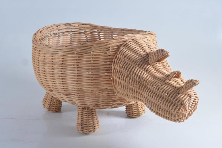 Handmade Rattan Wicker Animal Baskets for Home Decor