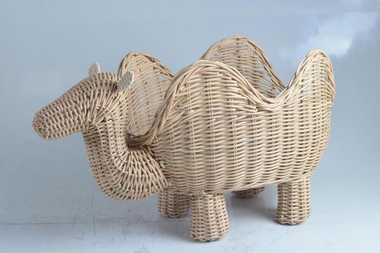 Handmade Rattan Wicker Animal Baskets for Home Decor