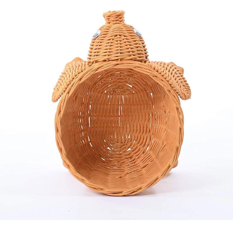 Natural Rattan Elephant Basket for Vintage Home Decoration