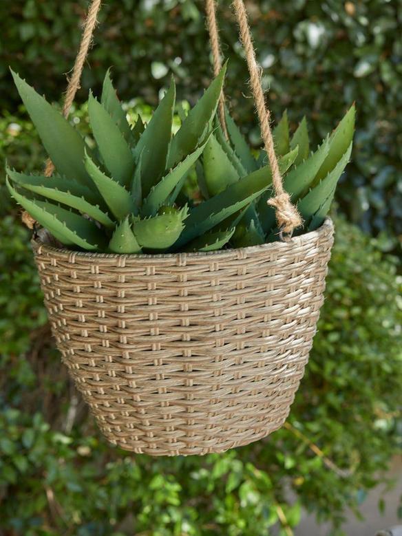 Stylish Round Rattan Planter for Home and Garden Use