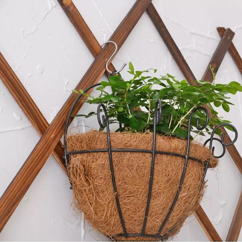 Vintage Rattan Hanging Basket for Outdoor Gardening