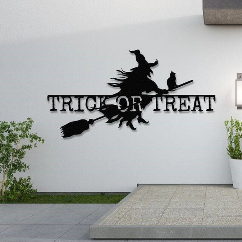 Trick or Treat Sign, Halloween Gift, Metal Sign, Outdoor Metal Sign