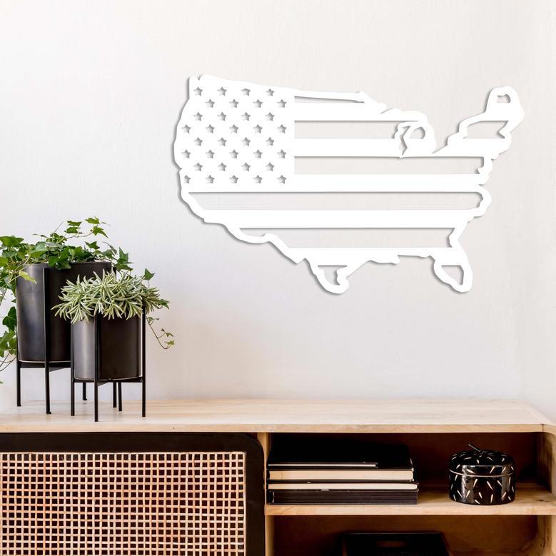 Patriotic American Flag Metal Wall Art for Home Décor