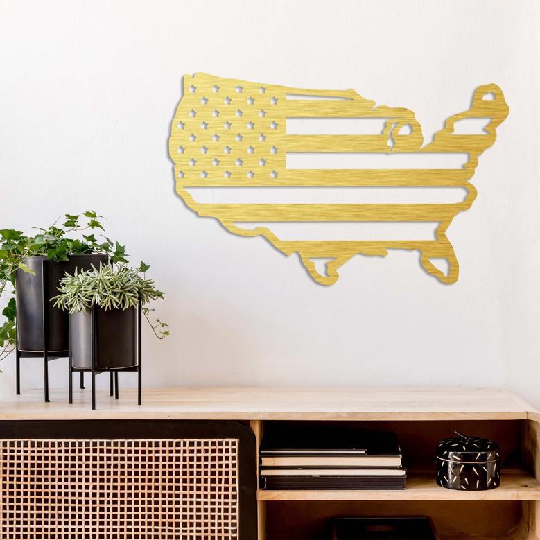 Patriotic American Flag Metal Wall Art for Home Décor