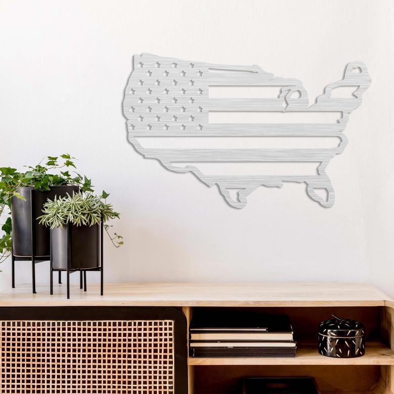 Patriotic American Flag Metal Wall Art for Home Décor