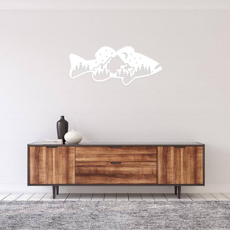 Custom Bass Fish Metal Wall Art for Home Decor