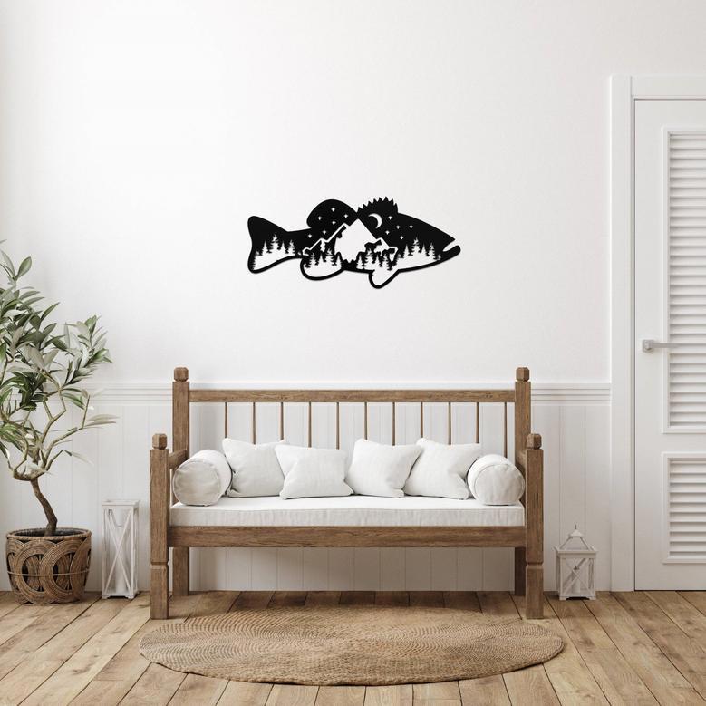 Custom Bass Fish Metal Wall Art for Home Decor