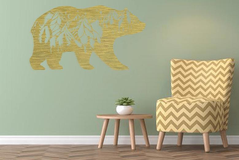 Nature-Inspired Bear Mountain Metal Wall Art for Home Decor