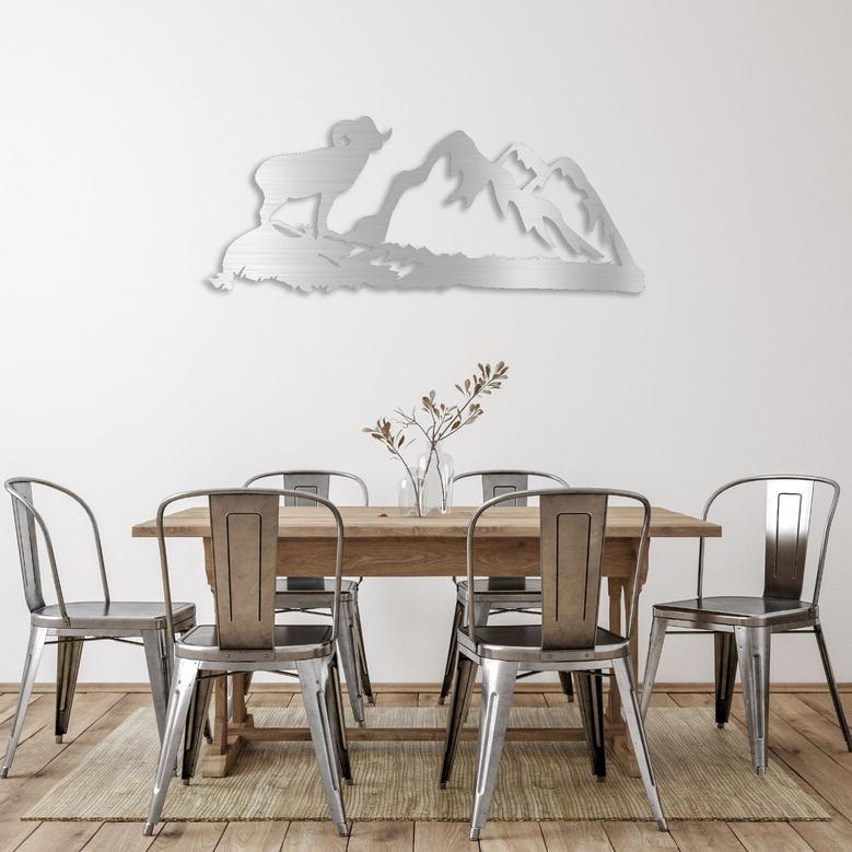 Big Horn Sheep Metal Wall Art for Rustic Home Decor