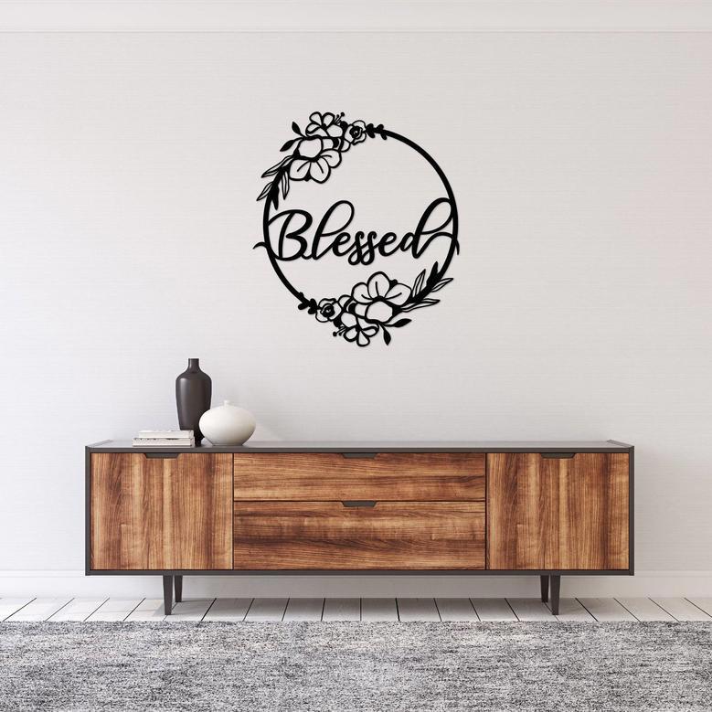 Blessed Metal Wall Art - Personalized Home Decor for Modern Spaces