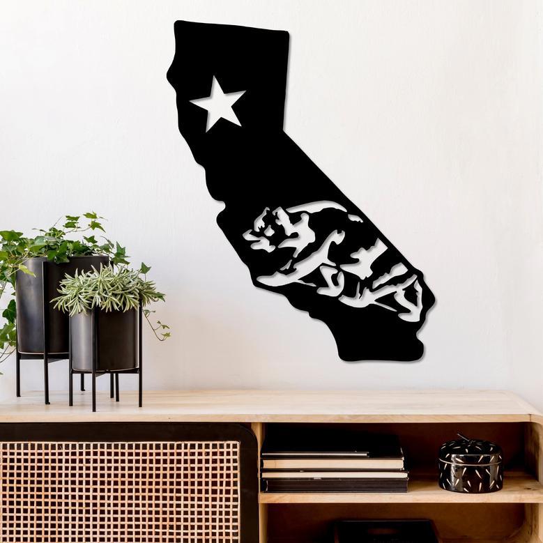 Custom California State Metal Wall Art for Home Decor