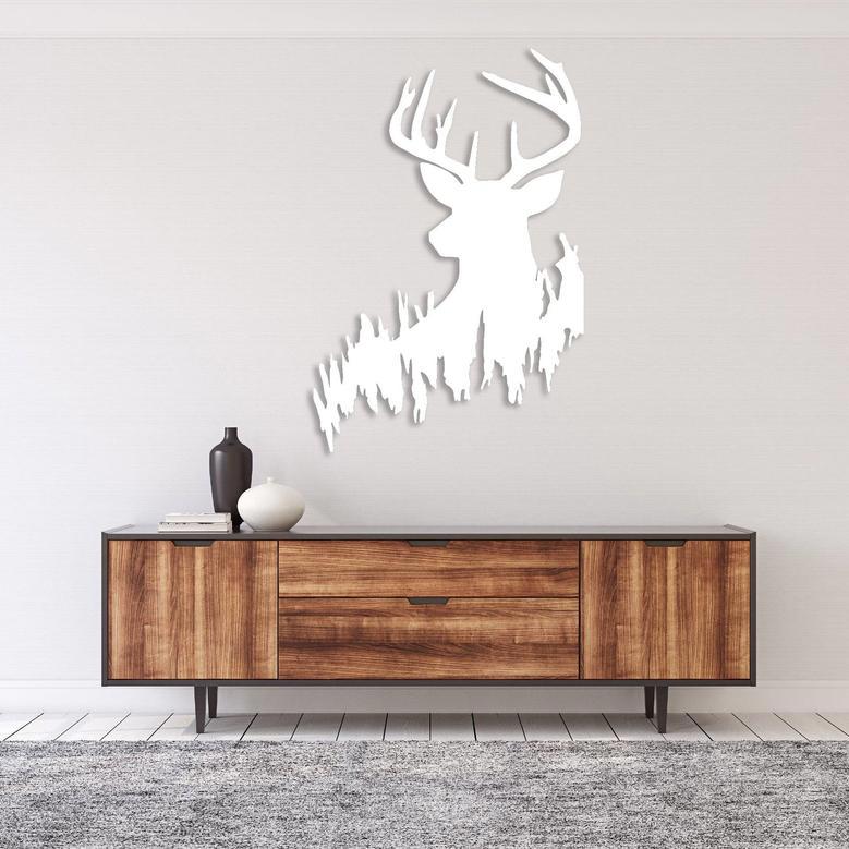 Deer in the Woods Metal Wall Art for Rustic Home Décor