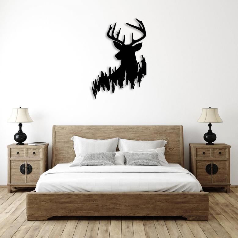 Deer in the Woods Metal Wall Art for Rustic Home Décor