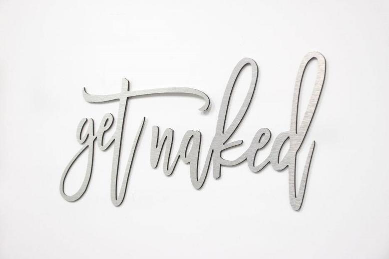 Get Naked Metal Wall Art for Bathroom Decoration