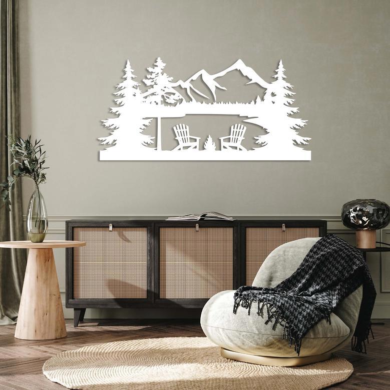 Lake View Metal Wall Art Personalized Home Decor