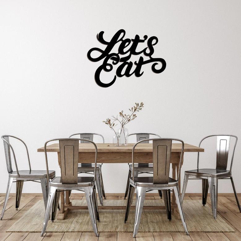 Personalized Lets Eat Metal Wall Art for Kitchen Decor