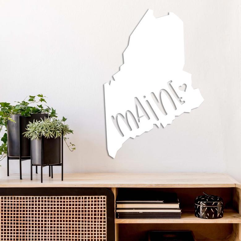 Personalized Maine Love Metal Wall Art - State Themed Home Decor