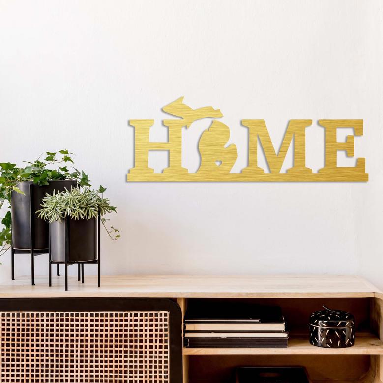 Personalized Michigan Home Metal Wall Art - Unique House Decor