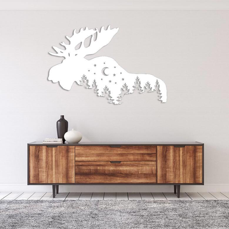 Rustic Moose Metal Wall Art for Home Décor