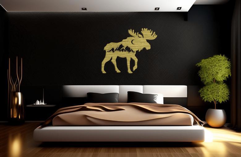 Rustic Moose Metal Wall Art for Home Decor