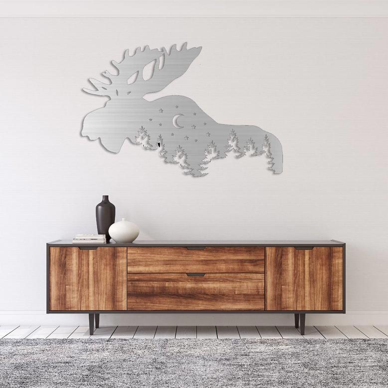 Rustic Moose Metal Wall Art for Home Décor