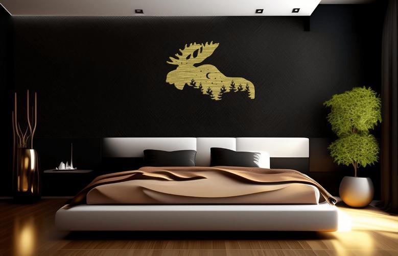 Rustic Moose Metal Wall Art for Home Décor