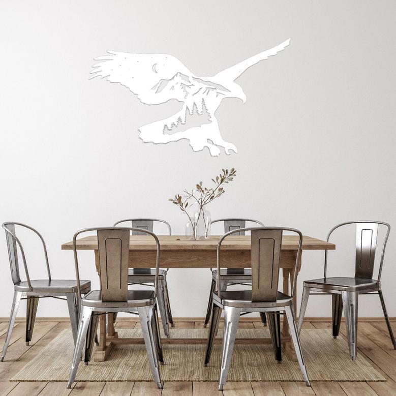 Rustic Metal Wall Art of Mountain Eagle | Nature-Inspired Home Decor