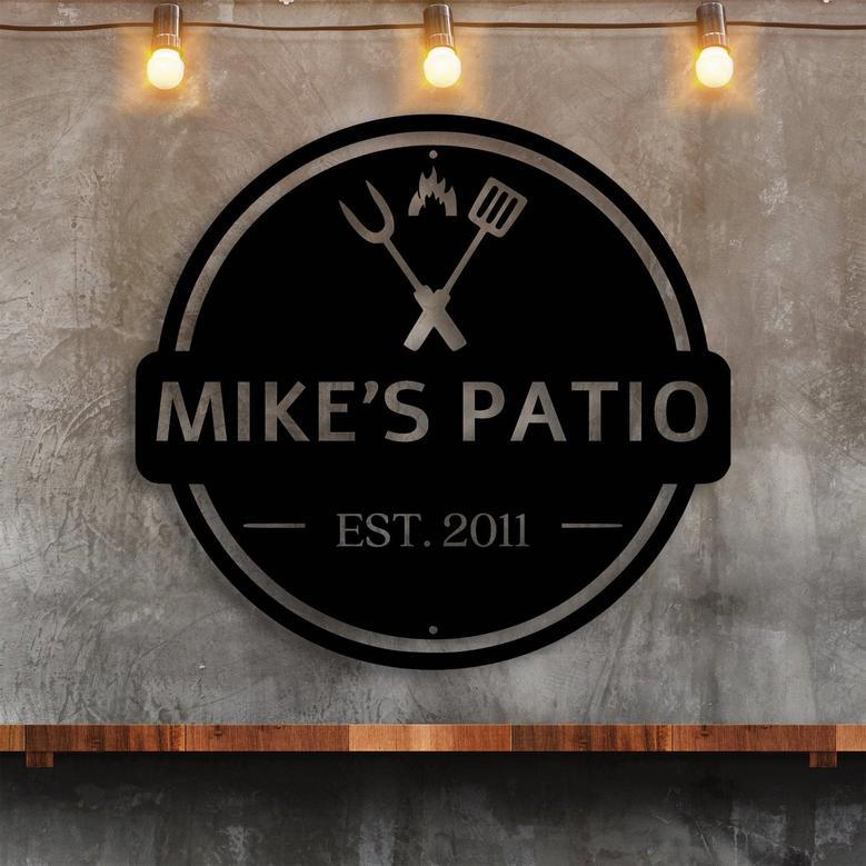 Custom Metal BBQ Sign for Backyard - Personalized Wall Art