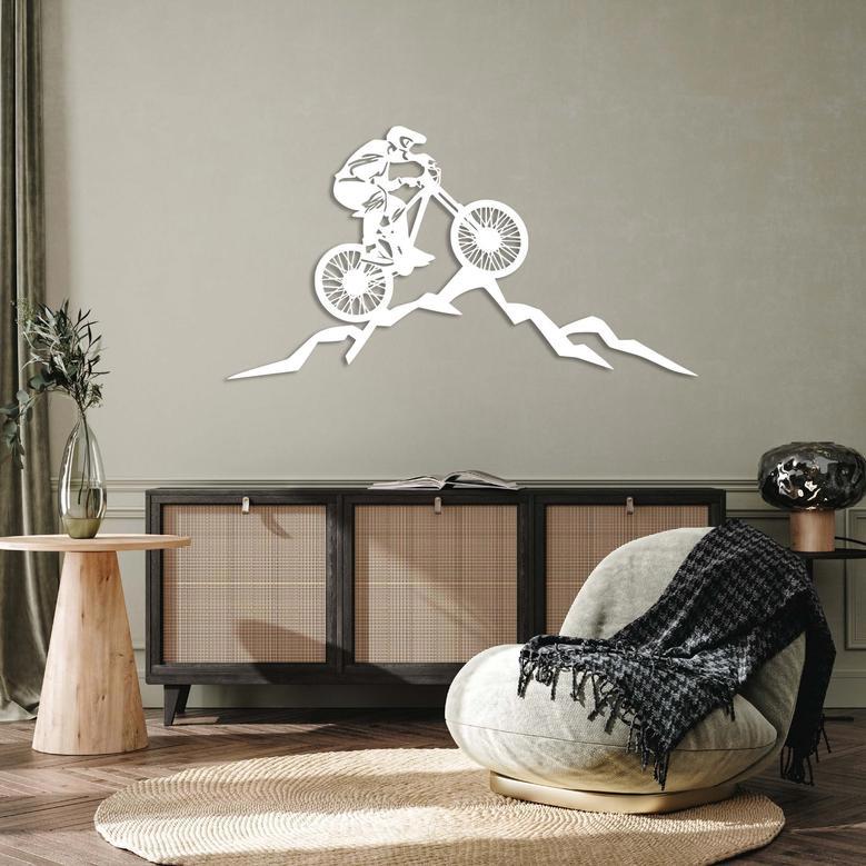 Customized Mountain Biker Metal Wall Art for Home Decoration