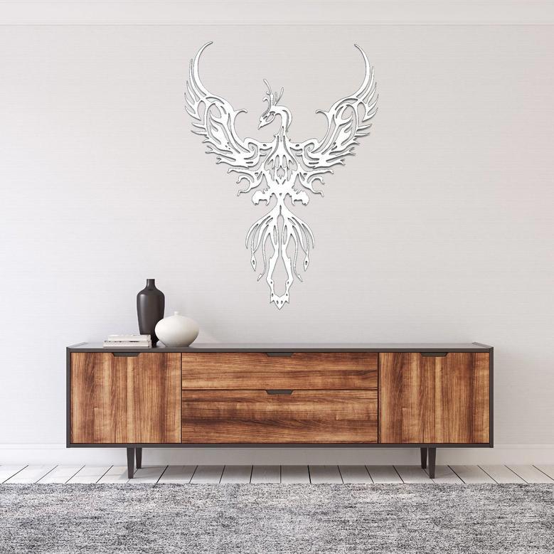 Rising Phoenix Metal Wall Art - Unique Home Décor Piece