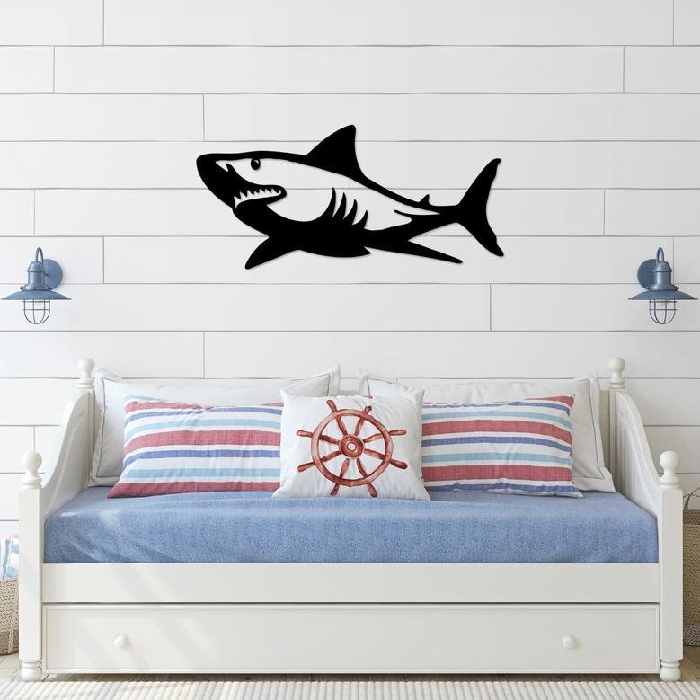 Shark Metal Wall Art for Ocean Themed Walls