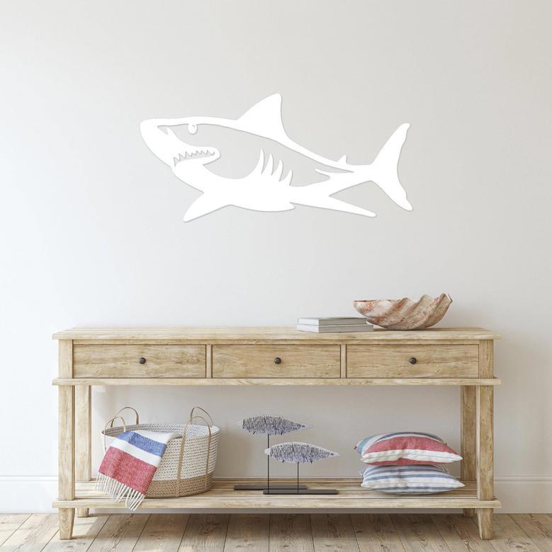 Shark Metal Wall Art for Ocean Themed Walls