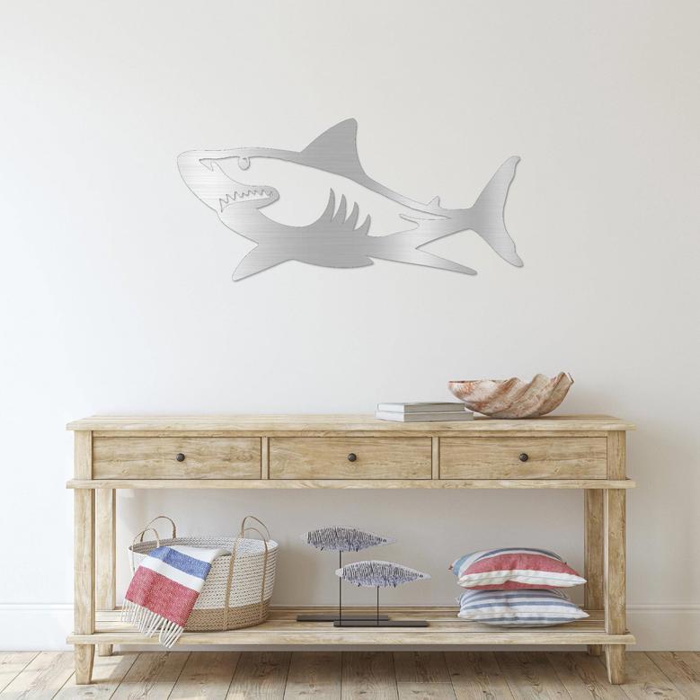 Shark Metal Wall Art for Ocean Themed Walls