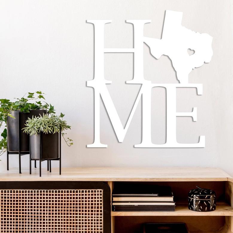 Texas Home Metal Wall Art - Rustic Decor for Any Room