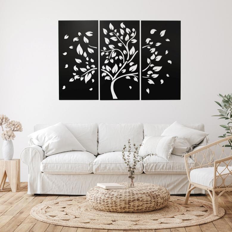 Tree Metal Wall Art 3 Piece Set - Unique Home Décor