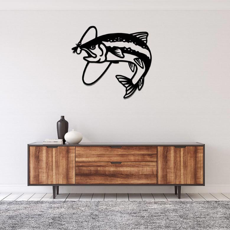 Personalized Trout Fly Fish Metal Wall Art for Home Decor