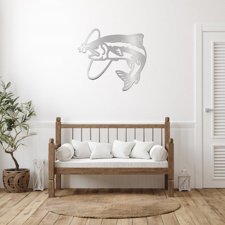 Personalized Trout Fly Fish Metal Wall Art for Home Decor