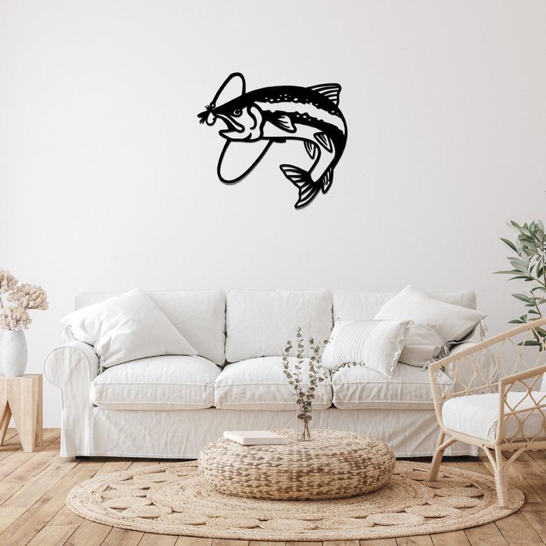 Personalized Trout Fly Fish Metal Wall Art for Home Decor