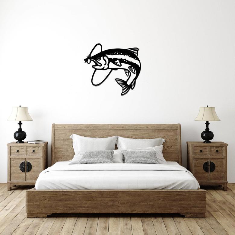 Personalized Trout Fly Fish Metal Wall Art for Home Decor