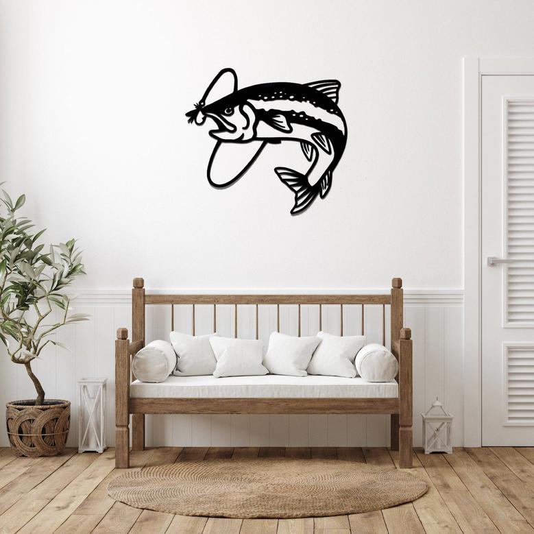 Personalized Trout Fly Fish Metal Wall Art for Home Decor