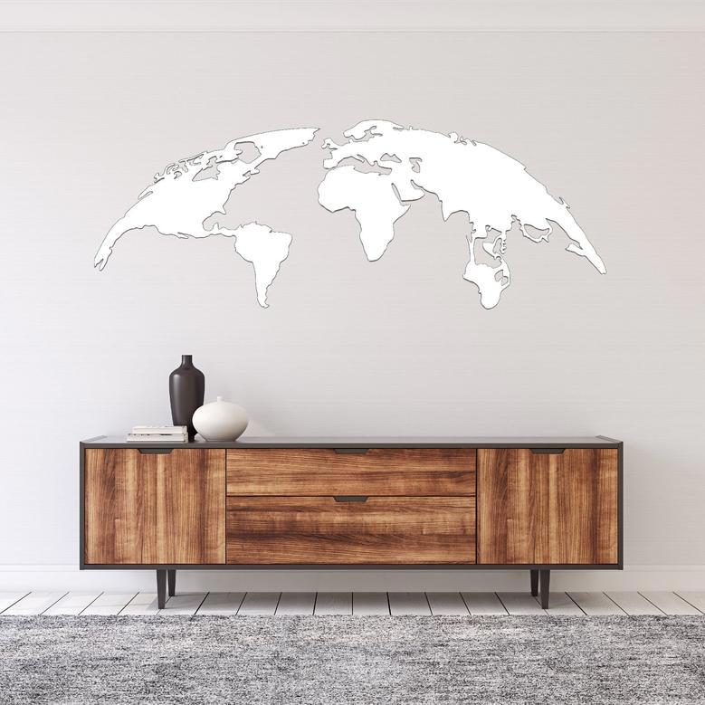 Elegant World Map Metal Wall Art for Travel Lovers