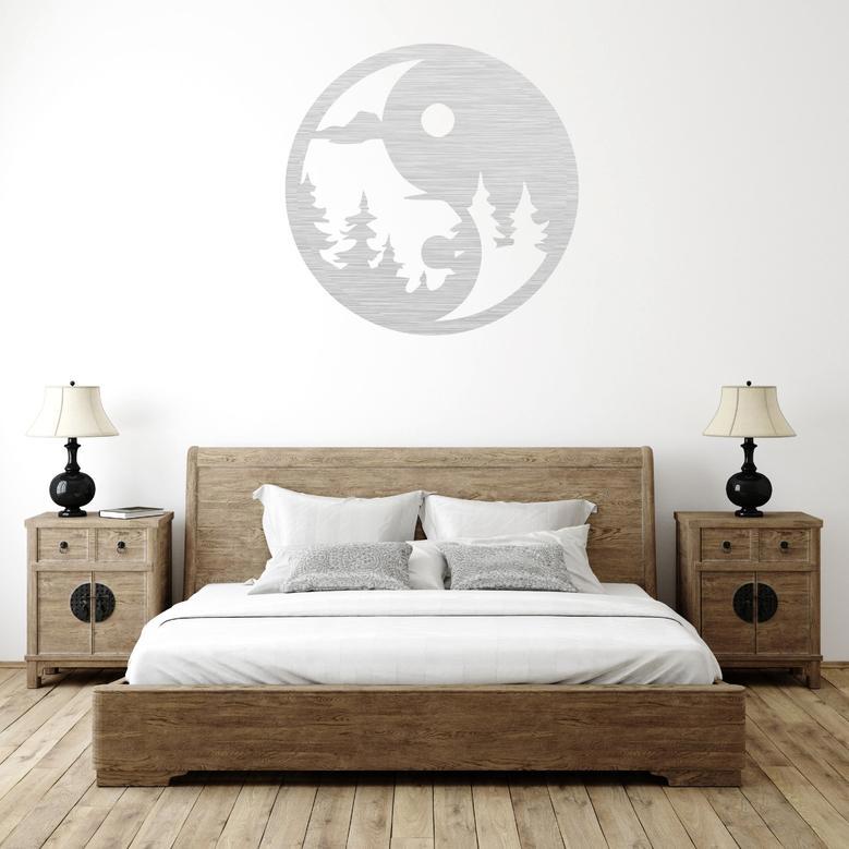 Yin Yang Metal Wall Art Decor for Homes and Offices