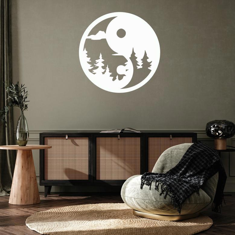 Yin Yang Metal Wall Art Decor for Homes and Offices