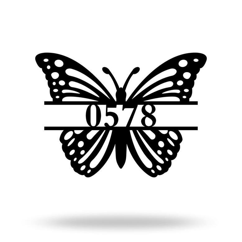 Personalized Butterfly Address Sign Outdoor Metal House Numbers