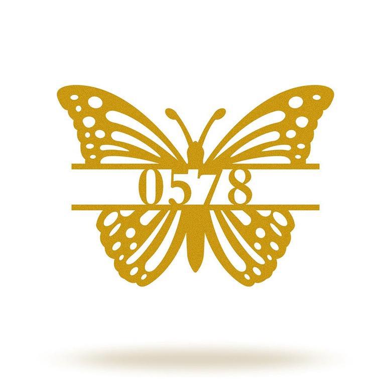 Personalized Butterfly Address Sign Outdoor Metal House Numbers