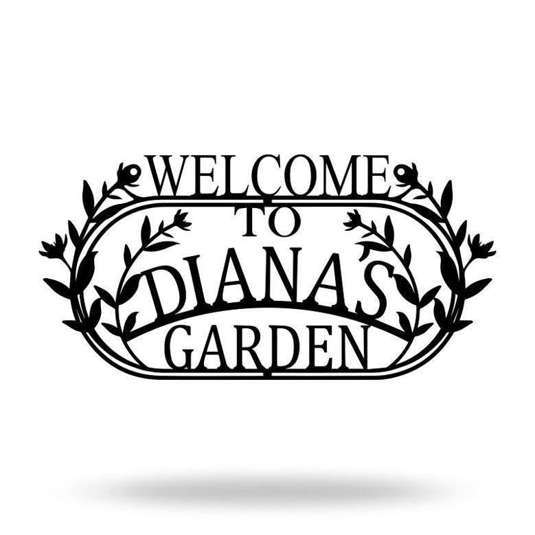 Personalized Hanging Metal Welcome Sign for Your Garden