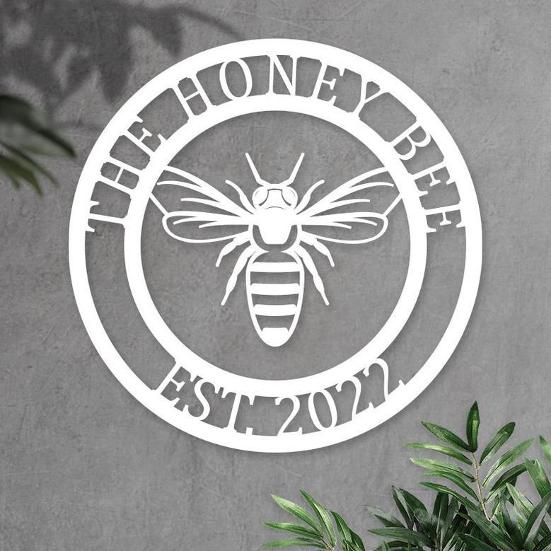 Personalized Honey Bee Metal Wall Art for Home Decor