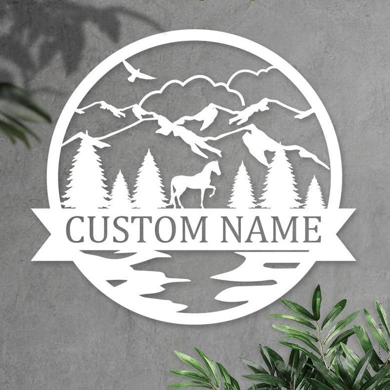 Personalized Metal Horse Ranch Name Signs for Home Decoration